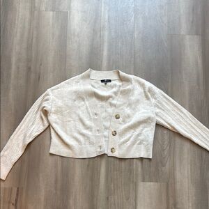 7 For All Mankind Cream Cropped Cardigan